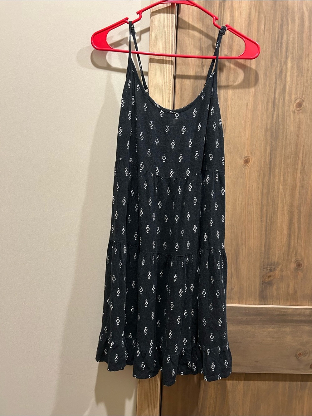 Mossimo Supply Co. Black Tiered Spaghetti Strap Dress with White Floral Print